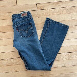 Levi’s 518 Superlow Low Rise Y2K Bootcut Jeans Women’s W26 L32 Blue Denim Sz 3